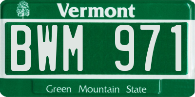 VT license plate BWM971