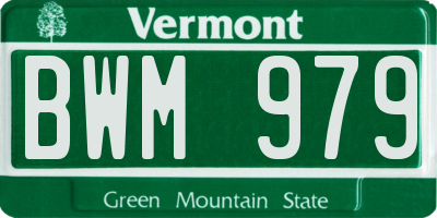 VT license plate BWM979