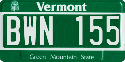 VT license plate BWN155