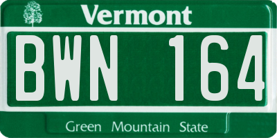VT license plate BWN164