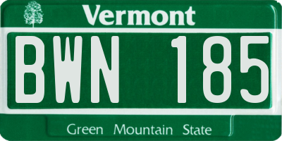 VT license plate BWN185
