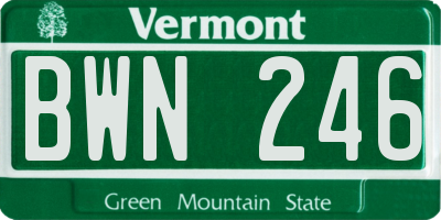 VT license plate BWN246