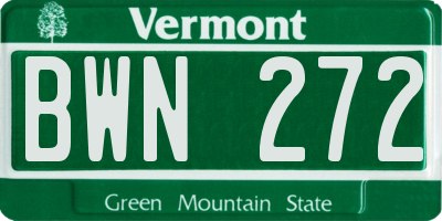 VT license plate BWN272