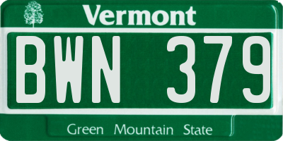 VT license plate BWN379