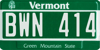 VT license plate BWN414