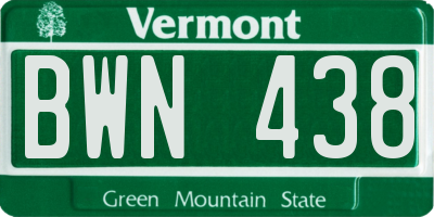 VT license plate BWN438