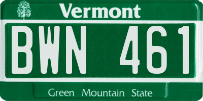 VT license plate BWN461