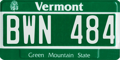 VT license plate BWN484