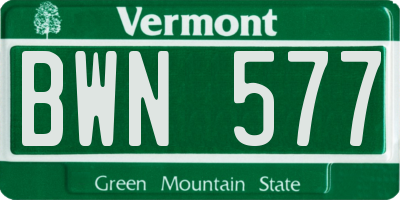 VT license plate BWN577