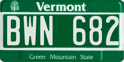 VT license plate BWN682