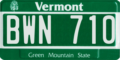 VT license plate BWN710
