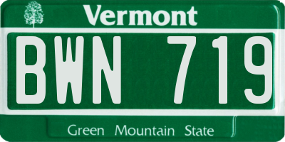 VT license plate BWN719