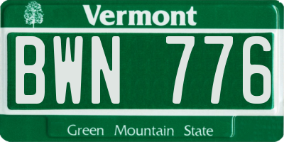 VT license plate BWN776