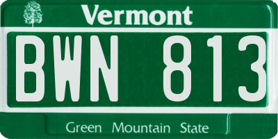 VT license plate BWN813