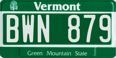 VT license plate BWN879