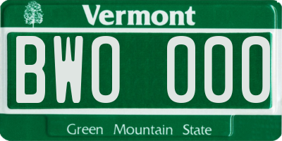 VT license plate BWO000