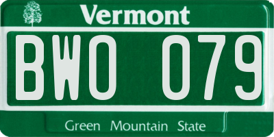 VT license plate BWO079