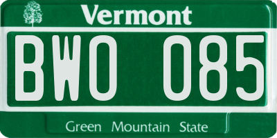 VT license plate BWO085