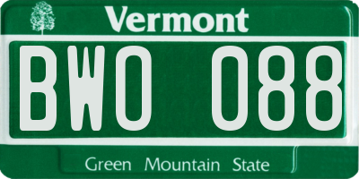 VT license plate BWO088