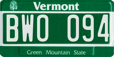 VT license plate BWO094