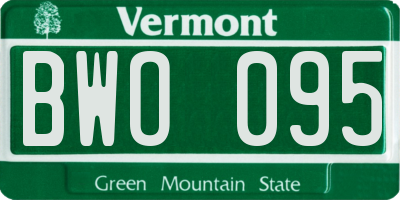 VT license plate BWO095