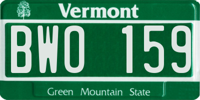 VT license plate BWO159