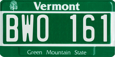 VT license plate BWO161