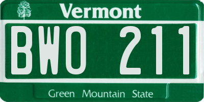 VT license plate BWO211