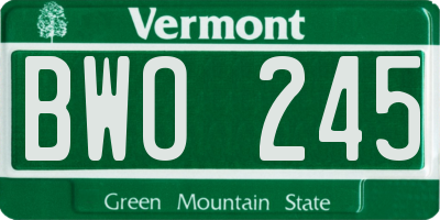 VT license plate BWO245