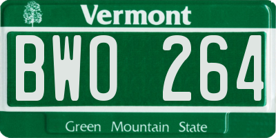 VT license plate BWO264