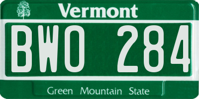 VT license plate BWO284