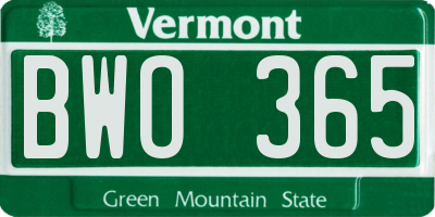 VT license plate BWO365