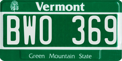 VT license plate BWO369