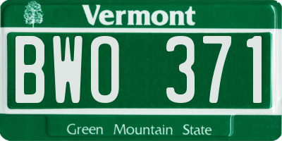 VT license plate BWO371