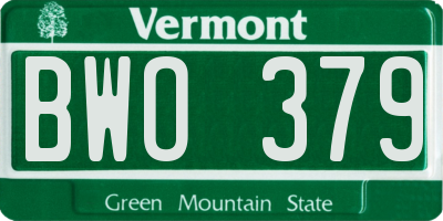 VT license plate BWO379