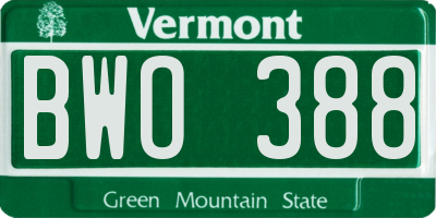 VT license plate BWO388