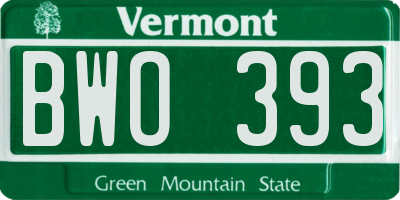 VT license plate BWO393