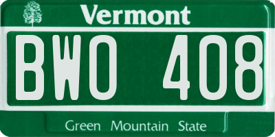 VT license plate BWO408