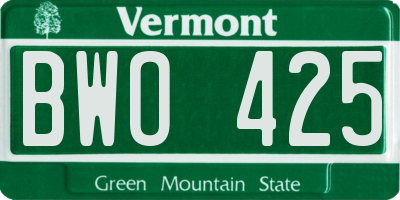 VT license plate BWO425