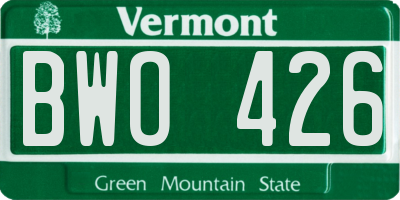 VT license plate BWO426