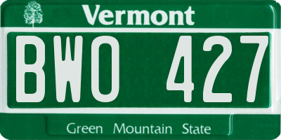 VT license plate BWO427
