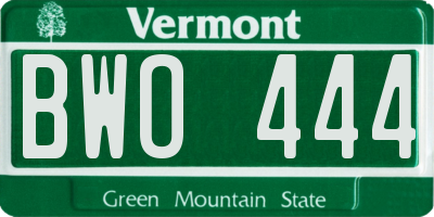 VT license plate BWO444