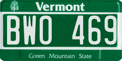 VT license plate BWO469