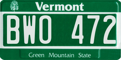 VT license plate BWO472