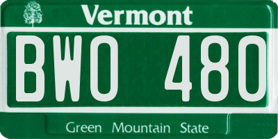 VT license plate BWO480