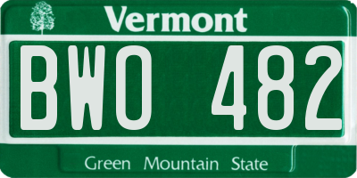 VT license plate BWO482