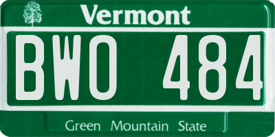 VT license plate BWO484