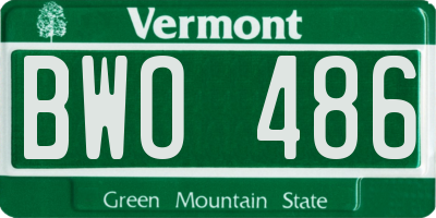 VT license plate BWO486
