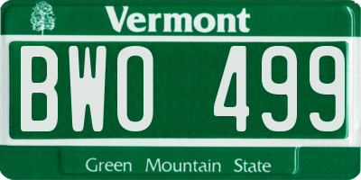 VT license plate BWO499