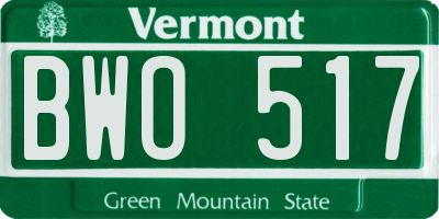 VT license plate BWO517